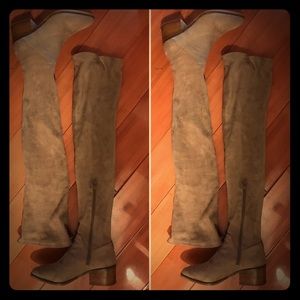 Taupe Steve Madden Gabriana thigh high boots